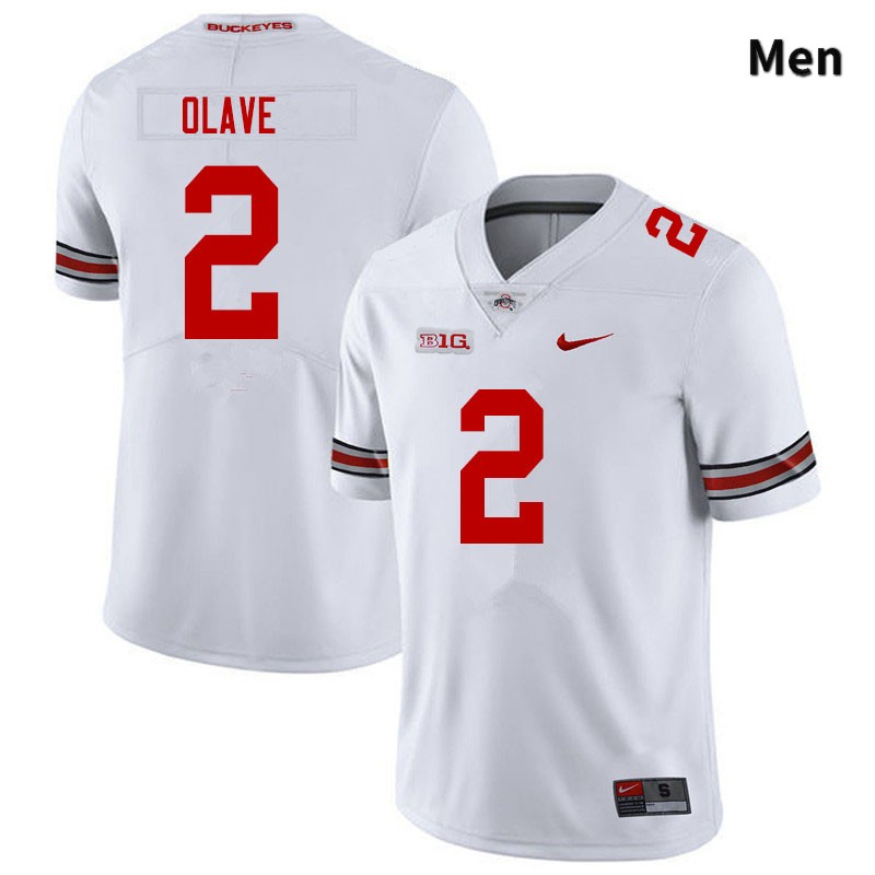 Ohio State Buckeyes Chris Olave Men's #2 White Authentic Stitched College Football Jersey